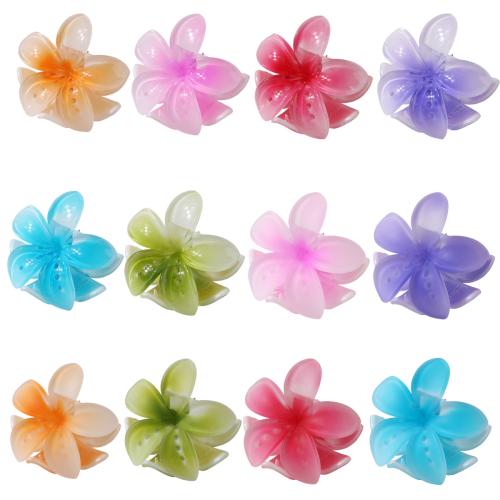 Hair Claw Clips, Plastic, Flower, stoving varnish, gradient color & for woman [