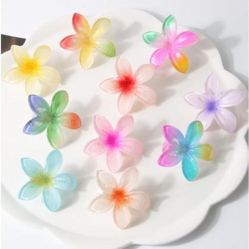 Заколки-Клюв, пластик, Форма цветка, покрыт лаком, Женский, Много цветов для выбора, 65mm, продается PC