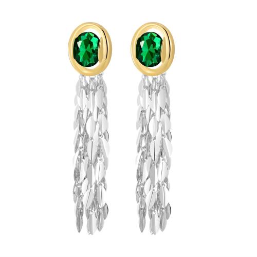 Fashion Fringe Earrings, Brass, plated, micro pave cubic zirconia & for woman 