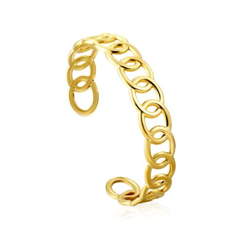 Stainless Steel Cuff Bangle, 304 Stainless Steel, plated & for woman, golden 