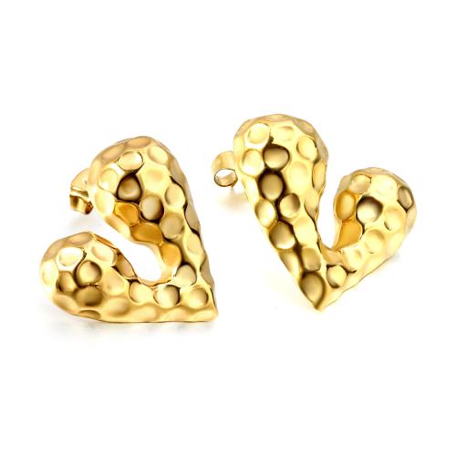 Stainless Steel Stud Earring, 304 Stainless Steel, Heart, plated & for woman 