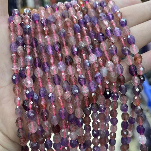 Gemischte Farbe Quarz Perlen, Super Sieben Kristall, oval, Modeschmuck & DIY & facettierte, gemischte Farben, Length about 6-7.5mm, Länge:ca. 38 cm, verkauft von Strang
