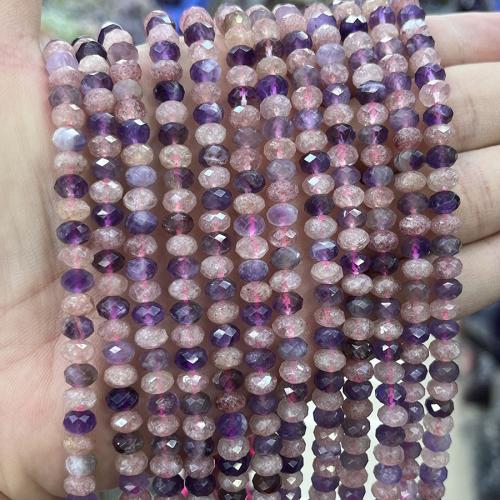 Gemischte Farbe Quarz Perlen, Super Sieben Kristall, Abakus,Rechenbrett, Modeschmuck & DIY & facettierte, gemischte Farben, 4x6mm, Länge:ca. 38 cm, verkauft von Strang