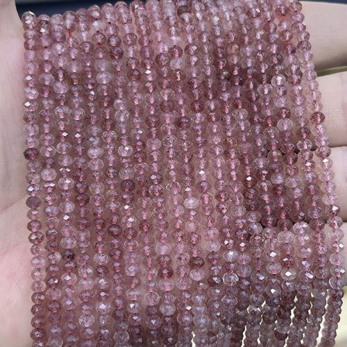 Mix Color Quartz Beads, Strawberry Quartz, Abacus, fashion jewelry & DIY & faceted, pink Approx 38 cm 