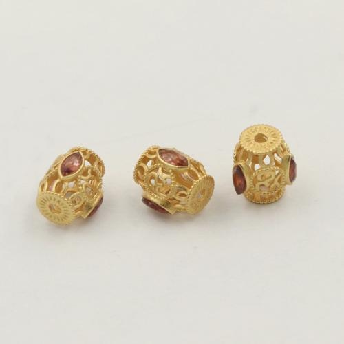 Sterling Silver Spacer Beads, 925 Sterling Silver, with Garnet, DIY 