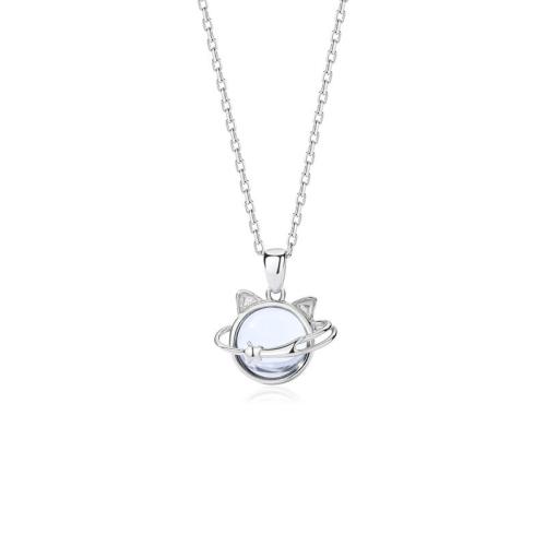 Collar de la joyería de plata esterlina, Plata de ley 925, con Cristal de murano, para mujer, Vendido por UD