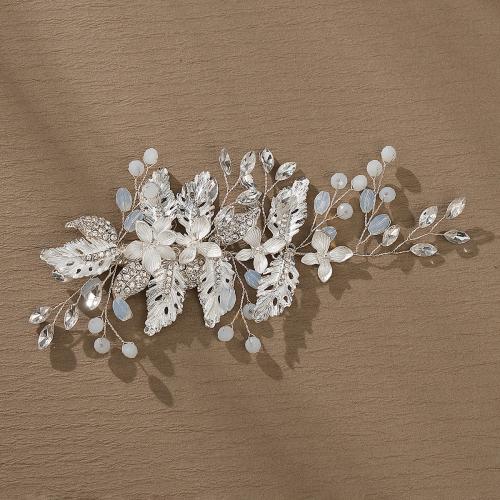 Alligator Hair Clip, Zinc Alloy, with Crystal, fashion jewelry & for woman & with rhinestone, silver color 
