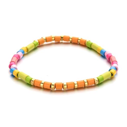 Fashion Zinc Alloy Bracelets, fashion jewelry & elastic & Unisex Approx 18 cm 