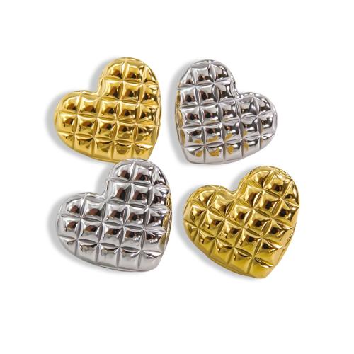 Stainless Steel Stud Earring, 304 Stainless Steel, Heart, Vacuum Ion Plating, fashion jewelry & for woman 