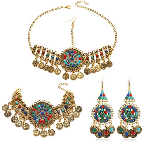 Fashion Zinc Alloy Jewelry Sets, with Acrylic, fashion jewelry & for woman 