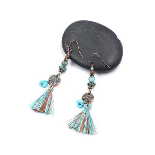 Fashion Tassel Earring, Zinc Alloy, plated, fashion jewelry & for woman 