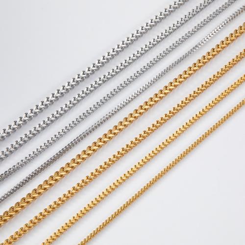Titan Stahl Kette Halskette, Titanstahl, plattiert, unisex & verschiedene Größen vorhanden, keine, verkauft von PC
