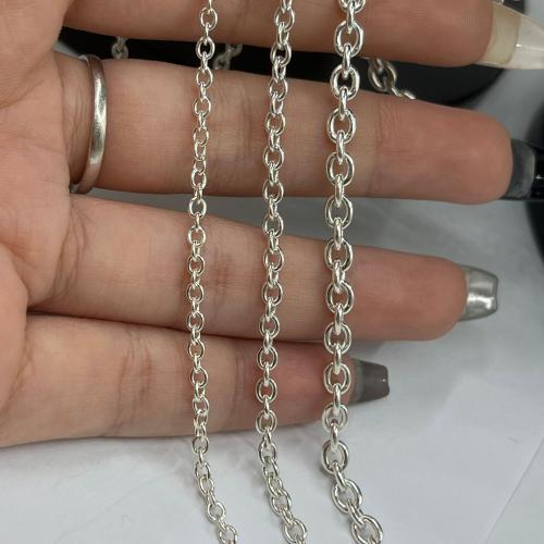 Sterling Silver Jewelry Chain, 925 Sterling Silver, DIY silver color 