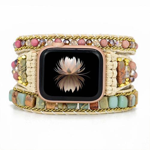 Watch Band, Natural Stone, with Zinc Alloy, multilayer & for apple watch & Unisex 