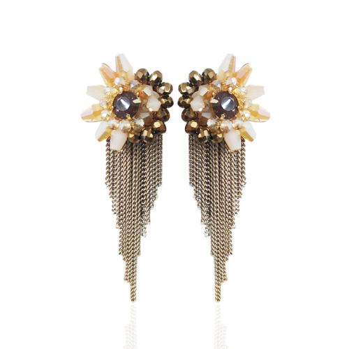 Fashion Fringe Boucles d'oreilles, cristal, avec fer, glandpompon, Placage, bijoux de mode & pour femme, plus de couleurs à choisir Vendu par paire
