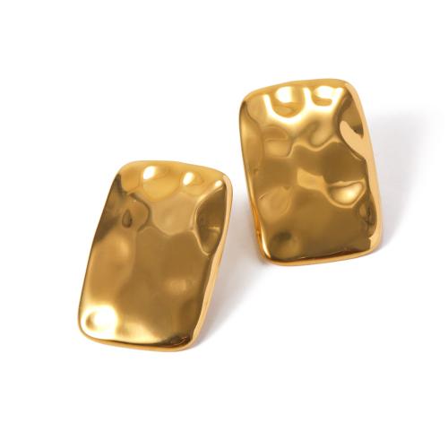 Arete de acero inoxidable , acero inoxidable 304, 18K chapado en oro, Joyería & para mujer, dorado, 39.17x25.22mm, Vendido por Par