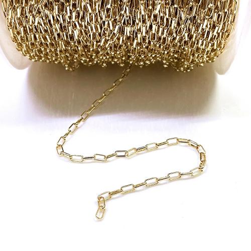 Brass Cable Link Necklace Chain, gold color plated, DIY [