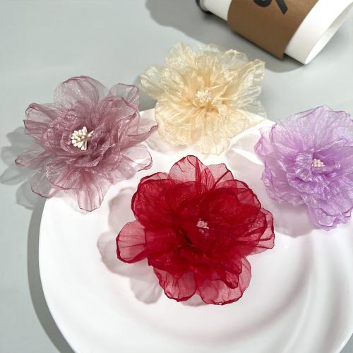 Заколки-Клюв, органза, с цинковый сплав, Форма цветка, Связанный вручную, Женский, Много цветов для выбора продается PC