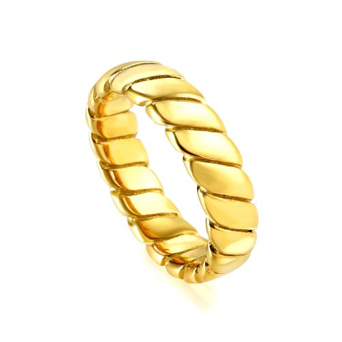 Stainless Steel Finger Ring, 304 Stainless Steel, plated  & for woman, golden 