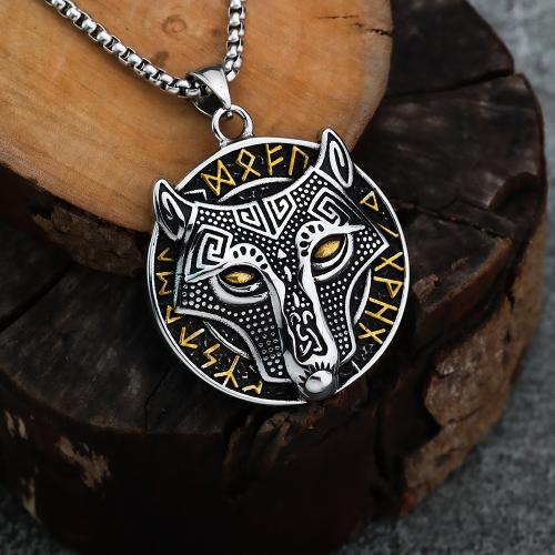Stainless Steel Pendants, 304 Stainless Steel, Wolf, polished original color 