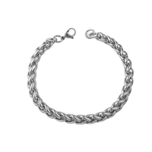 Titanium Steel Bracelet & Bangle, polished & for man, silver color 