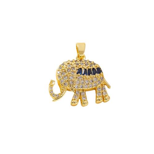 Cubic Zirconia Micro Pave Brass Pendant, plated, DIY & micro pave cubic zirconia & enamel, golden 