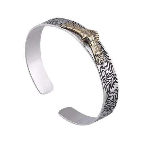Zinc Alloy Cuff Bangle, plated, for man, silver color 