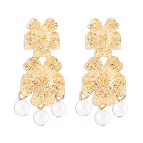 Plastic Pearl Zinc Alloy Earring, with Plastic Pearl, fashion jewelry & for woman 