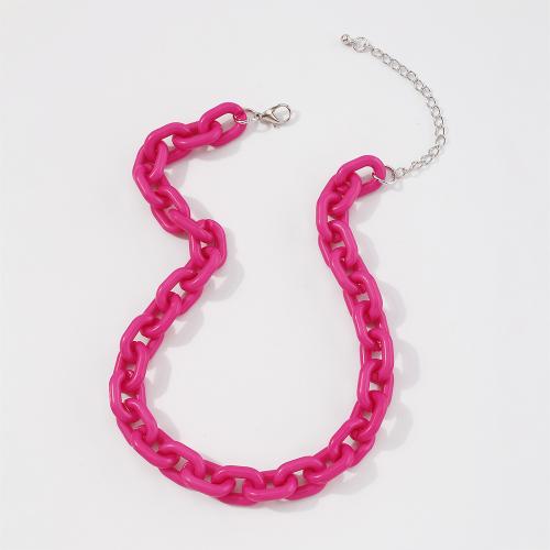 Resin Zinc Alloy Necklace, with Resin, fashion jewelry & for woman Approx 39.5-47.5 cm 