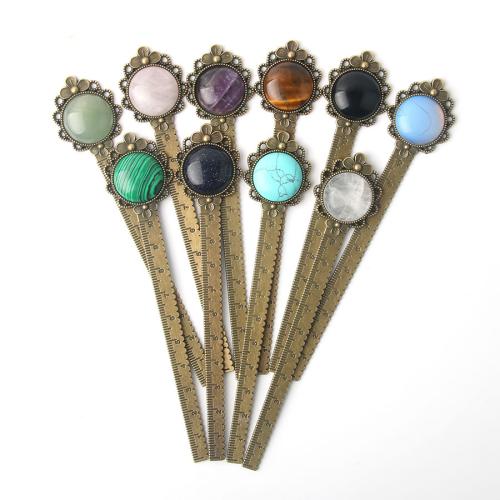 Zinc Alloy Bookmark, Gemstone, with Zinc Alloy, antique bronze color plated, fashion jewelry 