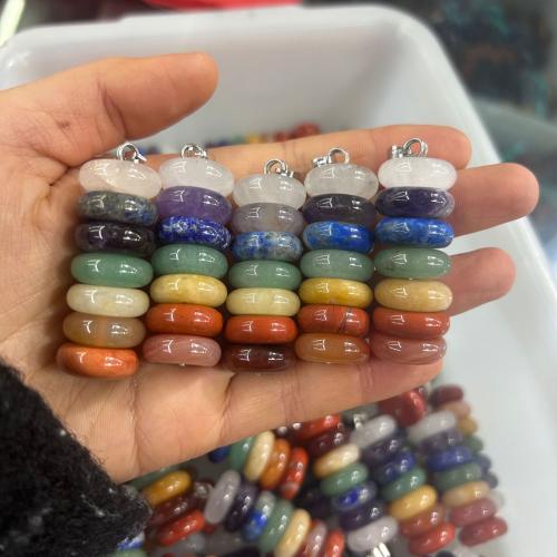 Gemstone Jewelry Pendant, Rainbow Stone, Column, fashion jewelry & DIY multi-colored 