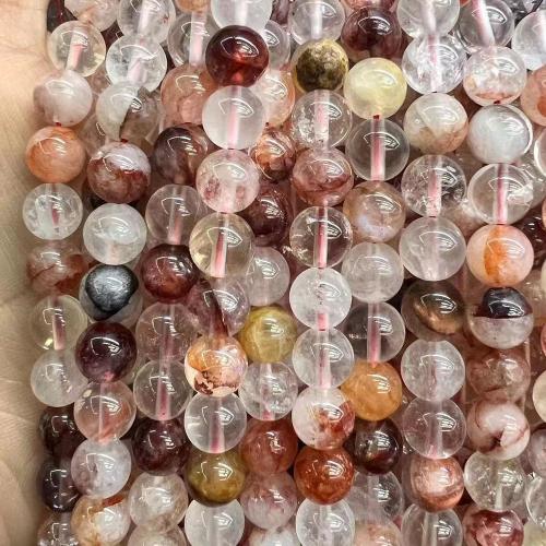 Mixed Gemstone Beads, Red Marble Glue Stone, Round, fashion jewelry & DIY mixed colors Approx 38 cm 