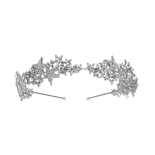 Hair Bands, Zinc Alloy, fashion jewelry & for woman & with rhinestone, silver color 