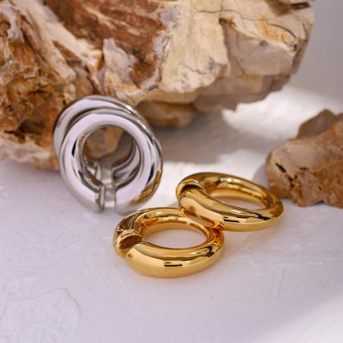 Stainless Steel Clip Earrings, 304 Stainless Steel, Vacuum Ion Plating, fashion jewelry & for woman [