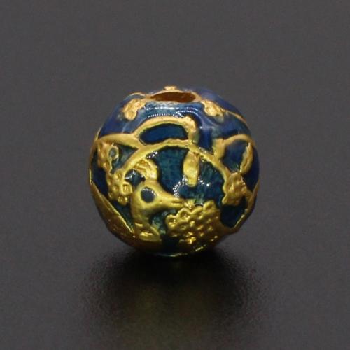 Enamel Brass Beads, gold color plated, DIY 