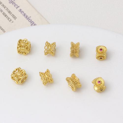 Cubic Zirconia Micro Pave Brass Beads, with Cubic Zirconia, gold color plated, DIY 