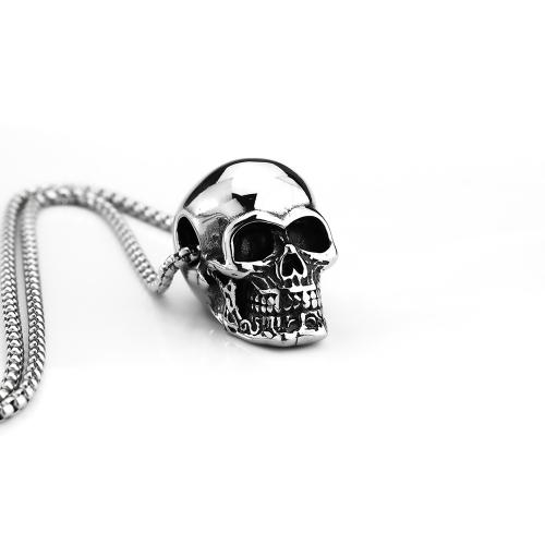 Stainless Steel Skull Pendant, 304 Stainless Steel, polished original color 