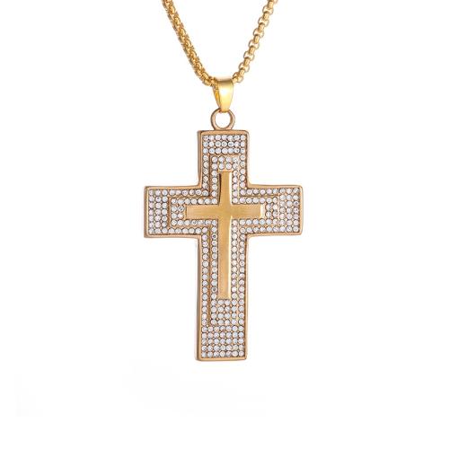 Zinc Alloy Necklace, plated, micro pave cubic zirconia & for man 