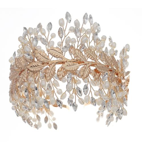 Bridal Tiaras, Zinc Alloy, with Plastic Pearl, handmade, fashion jewelry & for woman & with rhinestone 