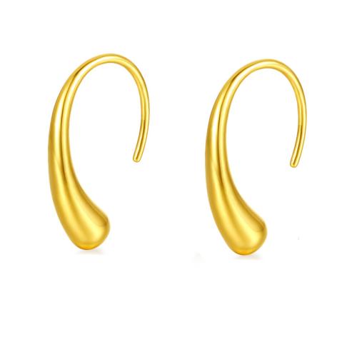 Edelstahl Tropfen Ohrring, 304 Edelstahl, Modeschmuck & für Frau, goldfarben, 22.8x14mm, verkauft von Paar