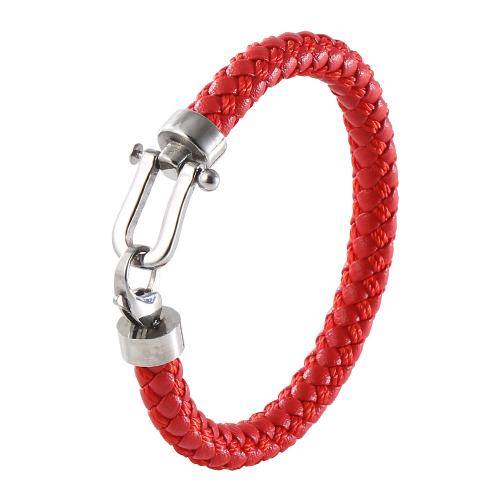 PU Leather Cord Bracelets, with 304 Stainless Steel, fashion jewelry & for man 