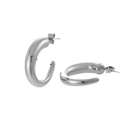Titan Stahl Ohrringe, Titanstahl, Vakuum-Ionen-Beschichtung, verschiedene Stile für Wahl & für Frau, Silberfarbe, verkauft von Paar