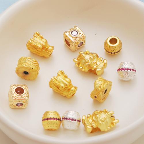 Rhinestone Zinc Alloy Beads, gold color plated, DIY & with rhinestone [