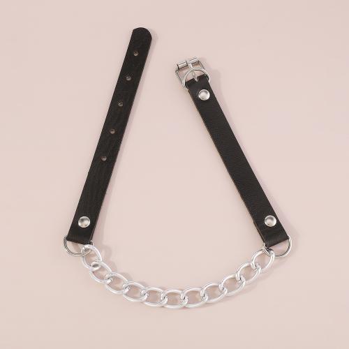 Fashion Choker Necklace, Aluminum, with PU Leather, fashion jewelry & for woman Approx 45.5 cm 