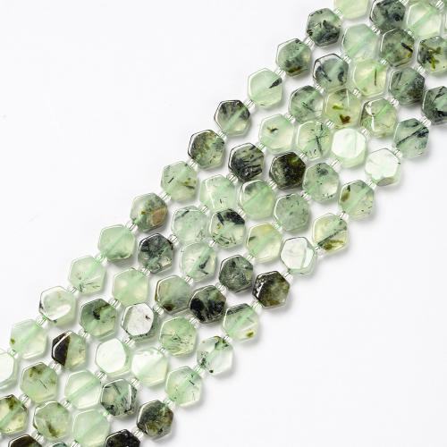 Prehnite Beads, Natural Prehnite, Hexagon, fashion jewelry & DIY, mixed colors, 9mm Approx 38 cm 