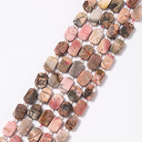 Rhodonit Perlen, Rhodonitis, Rechteck, Modeschmuck & DIY, gemischte Farben, 10x12mm, Länge:ca. 38 cm, verkauft von Strang