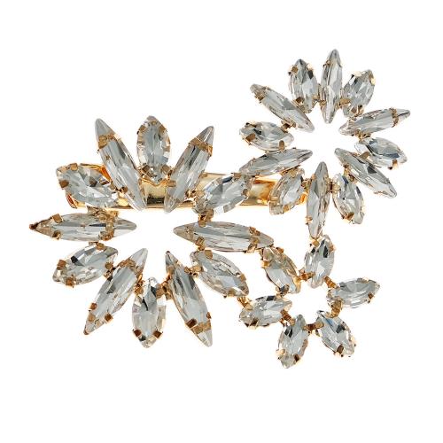 Alligator Hair Clip, Zinc Alloy, with Cubic Zirconia, fashion jewelry & for woman, golden 