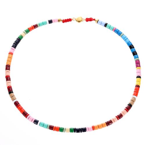 Zinc Alloy Necklace, painted, fashion jewelry & Unisex multi-colored 