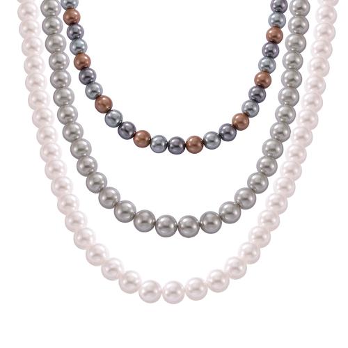 Collier de bijoux de titane, Acier titane, avec Shell Pearl, fait à la main, bijoux de mode & normes différentes pour le choix & pour femme, plus de couleurs à choisir Environ 31-40 cm, Vendu par PC