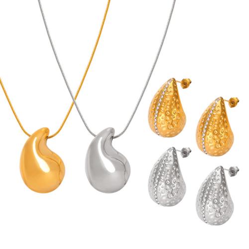 Ensemble de bijoux en acier de titane, Acier titane, larme, Placage, styles différents pour le choix & pour femme & avec strass, plus de couleurs à choisir, Vendu par PC